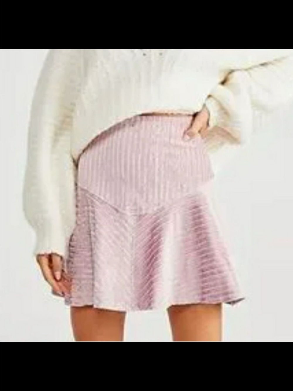 Free People Dusty Pink Velvet Flounce Mini Skirt Sz Small NWOT